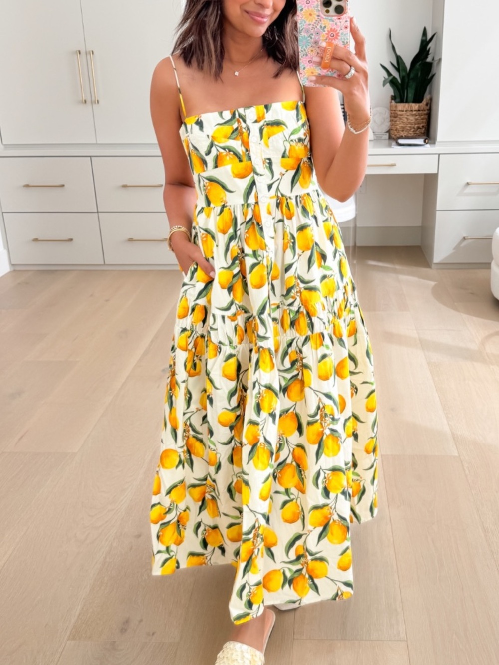 J. Crew Limoncello Lemon Print Tiered A-Line Dress Midi Sundress US 8